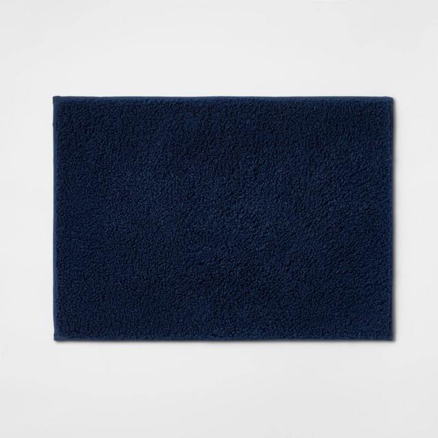 17"x24" Boucle Memory Foam Bath Rug Navy - Room Essentials™