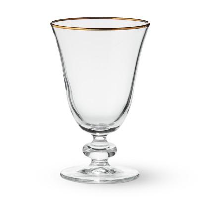 Water Goblets: (Set of 4) Willams Sonoma Gold Rim