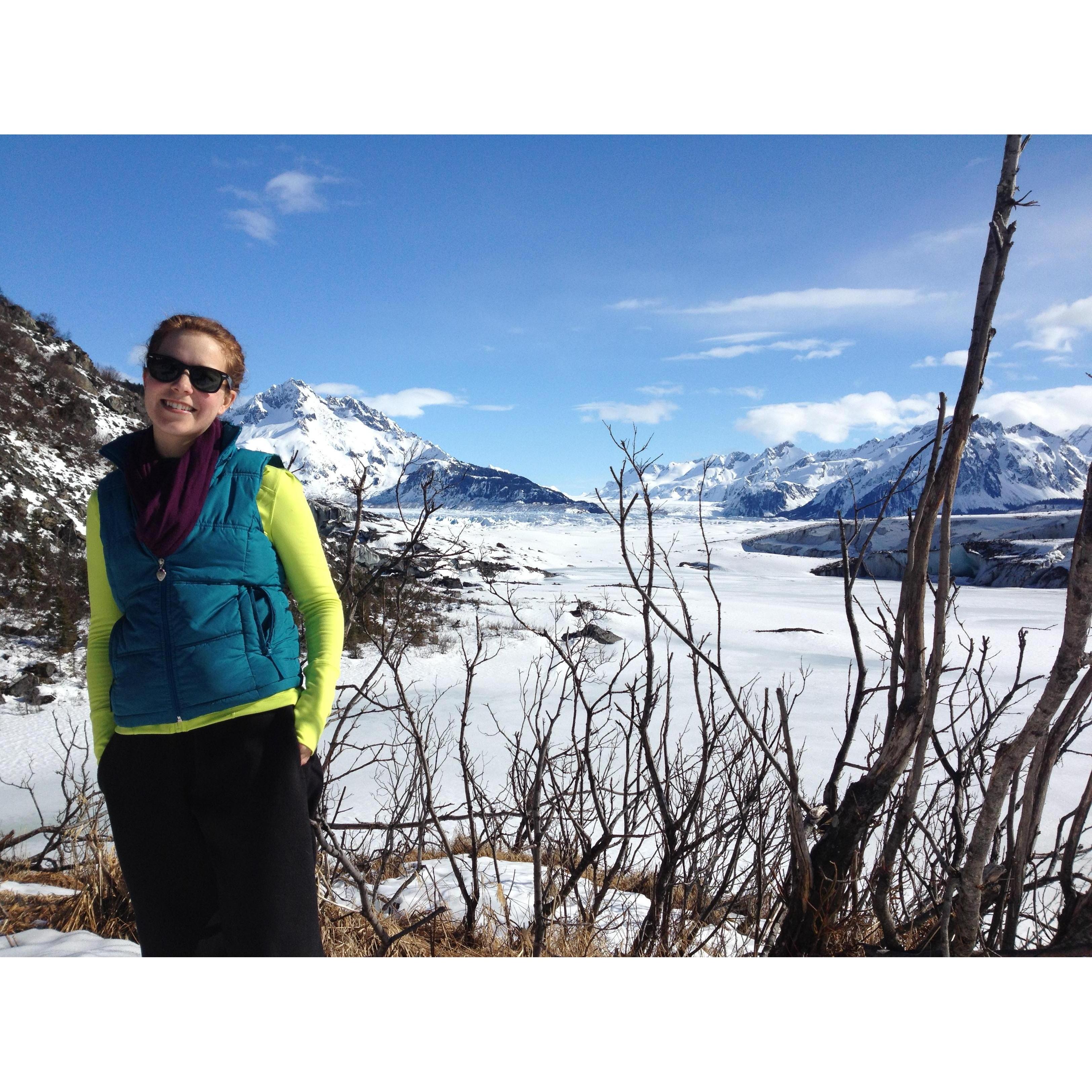 Our first xcountry skiing adventure. Childs Glacier,  Alaska 2013.