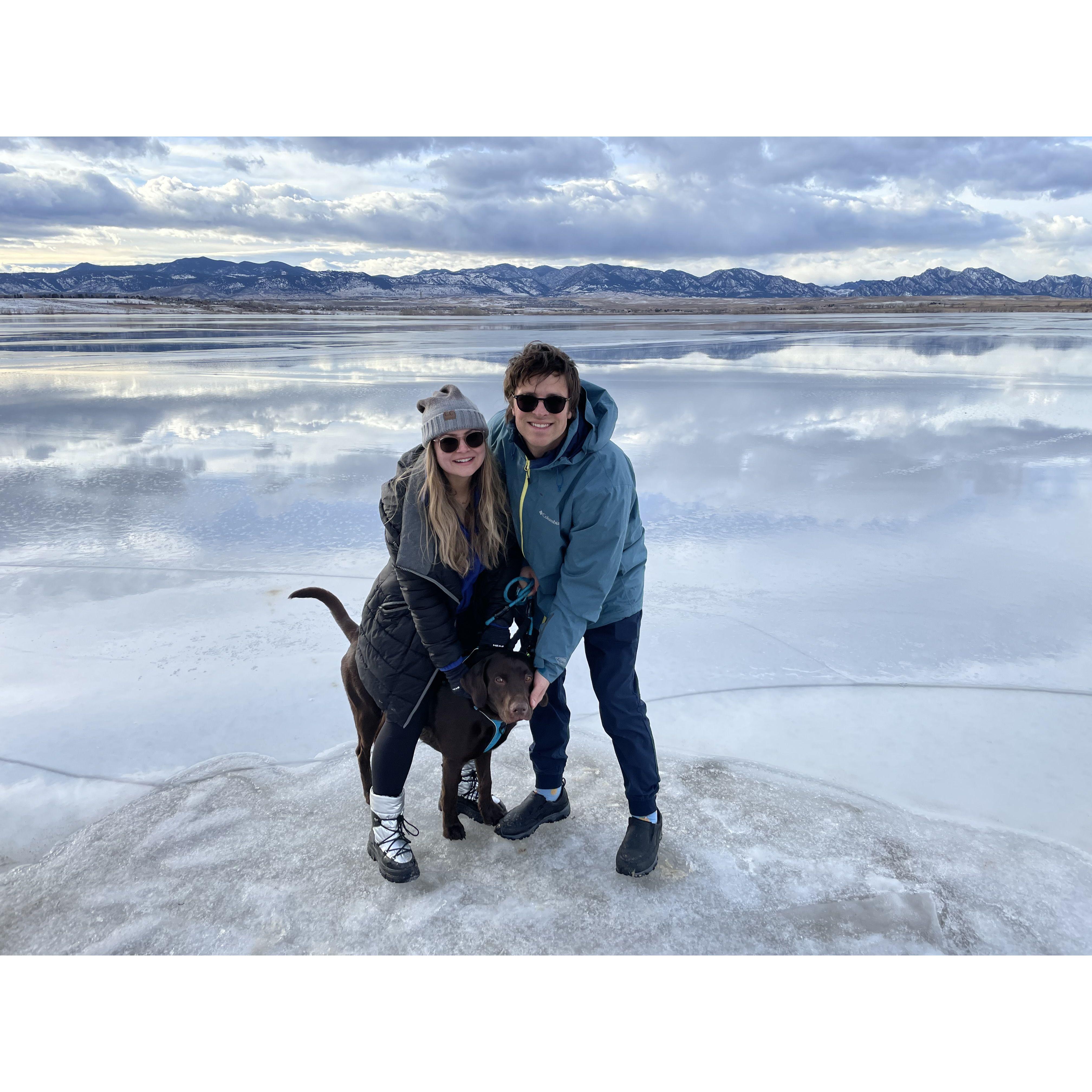 A frosty walk with Obi to Standley Lake near our house