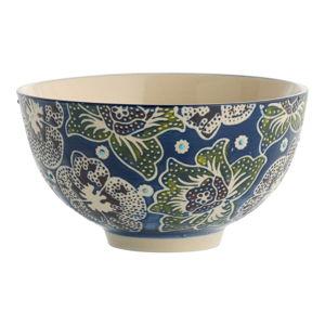 Blue Blossom Floral Hand Stamped Rice Bowl - World Market