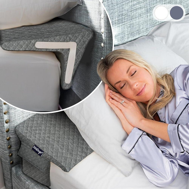 XetraDesign Bed Wedge Pillow for Headboard Gap Up to 7", Triangle Gap Filler for Bed, Mattress Wedge Gap Filler, Headboard Space Filler, Corner Pillow, Grey Queen 60"