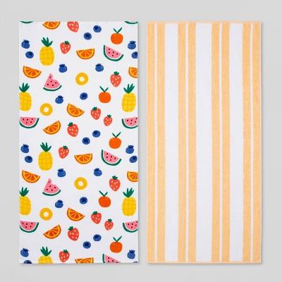 2pc Striped Beach Towel Bundle - Sun Squad™