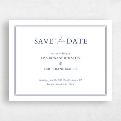 Navy, Blue Wedding Save the Date - Verona Type Letterpress