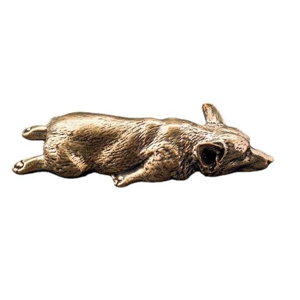 Solid Brass Corgi Puppy Figurine Dog Statue