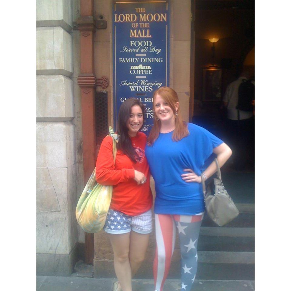 With Bridesmaid Jen Rowles in London on July 4th, 2012. Jen & I attended the same UK university for graduate school and became instant friends.