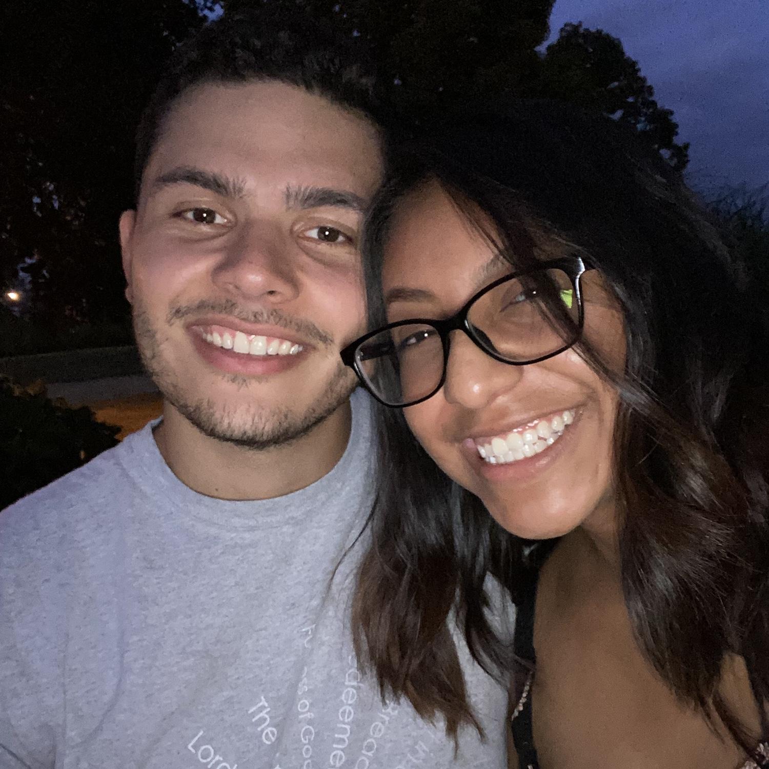 A selfie early on in our relationship at Walnut Hill Park.