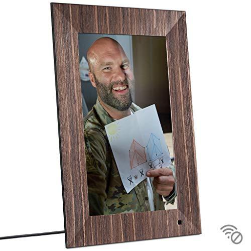 NIX Lux 13 Inch USB Digital Photo Frame Wood - Full HD IPS Display, Auto-Rotate, Motion Sensor, Remote Control - Mix Photos and Videos in The Same Slideshow