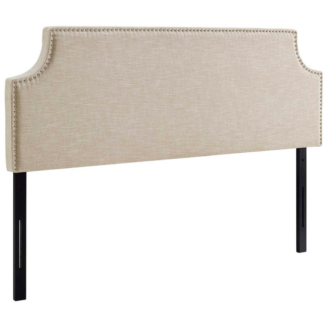 Queen Laura Upholstered Fabric Headboard Beige - Modway