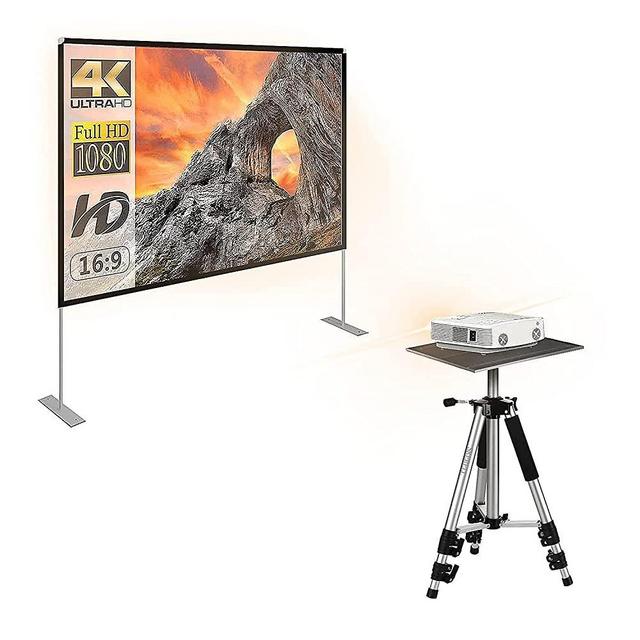 Projector Screen with Stand 100 inch and Projector Stand, Universal Laptop Stand