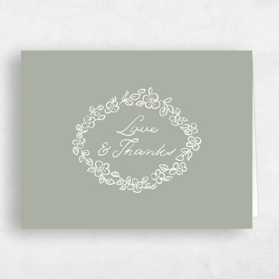 Green Whimsical Wedding Thank You - Leda Landscape