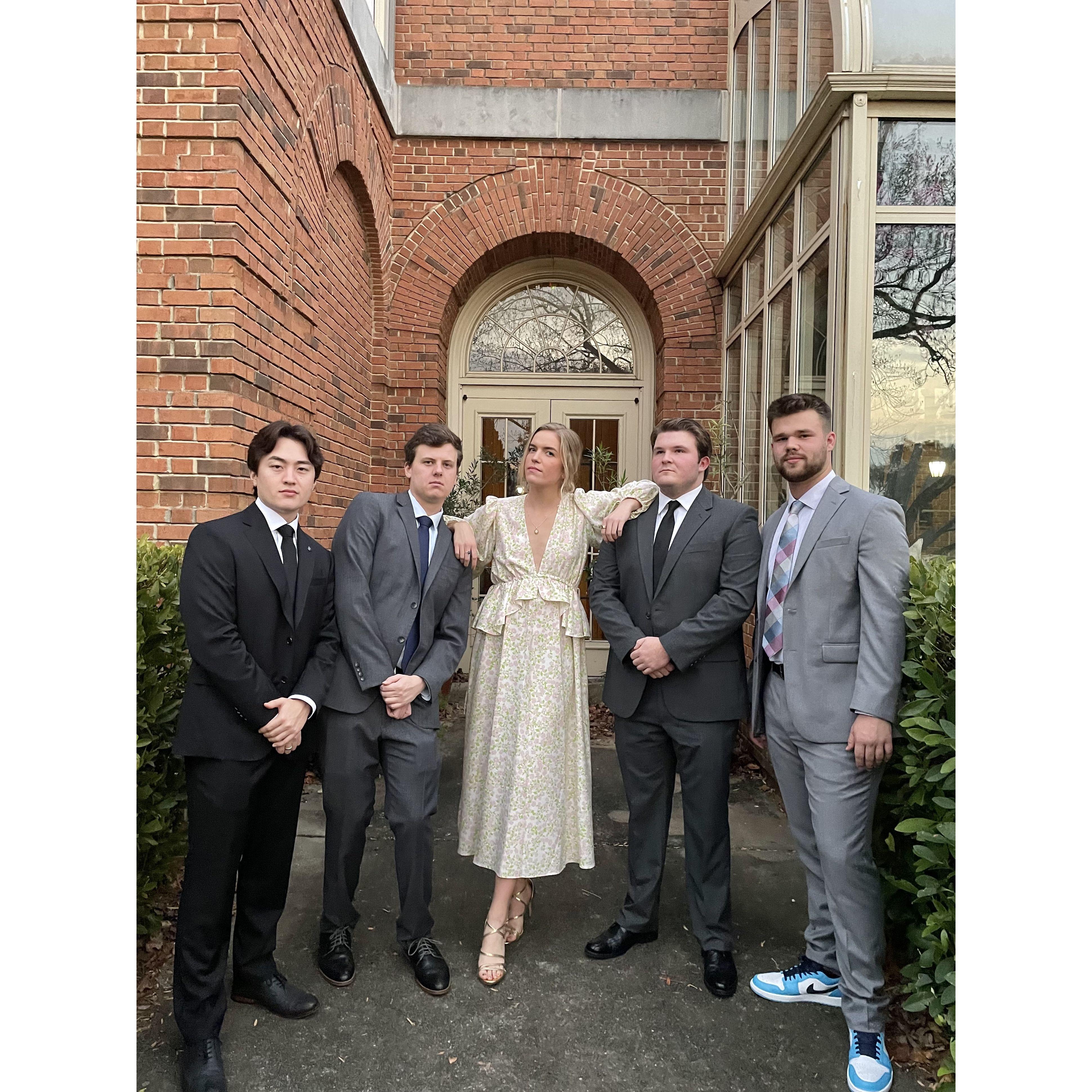 Chi Omega formal with Olivia and the guys. December 2021