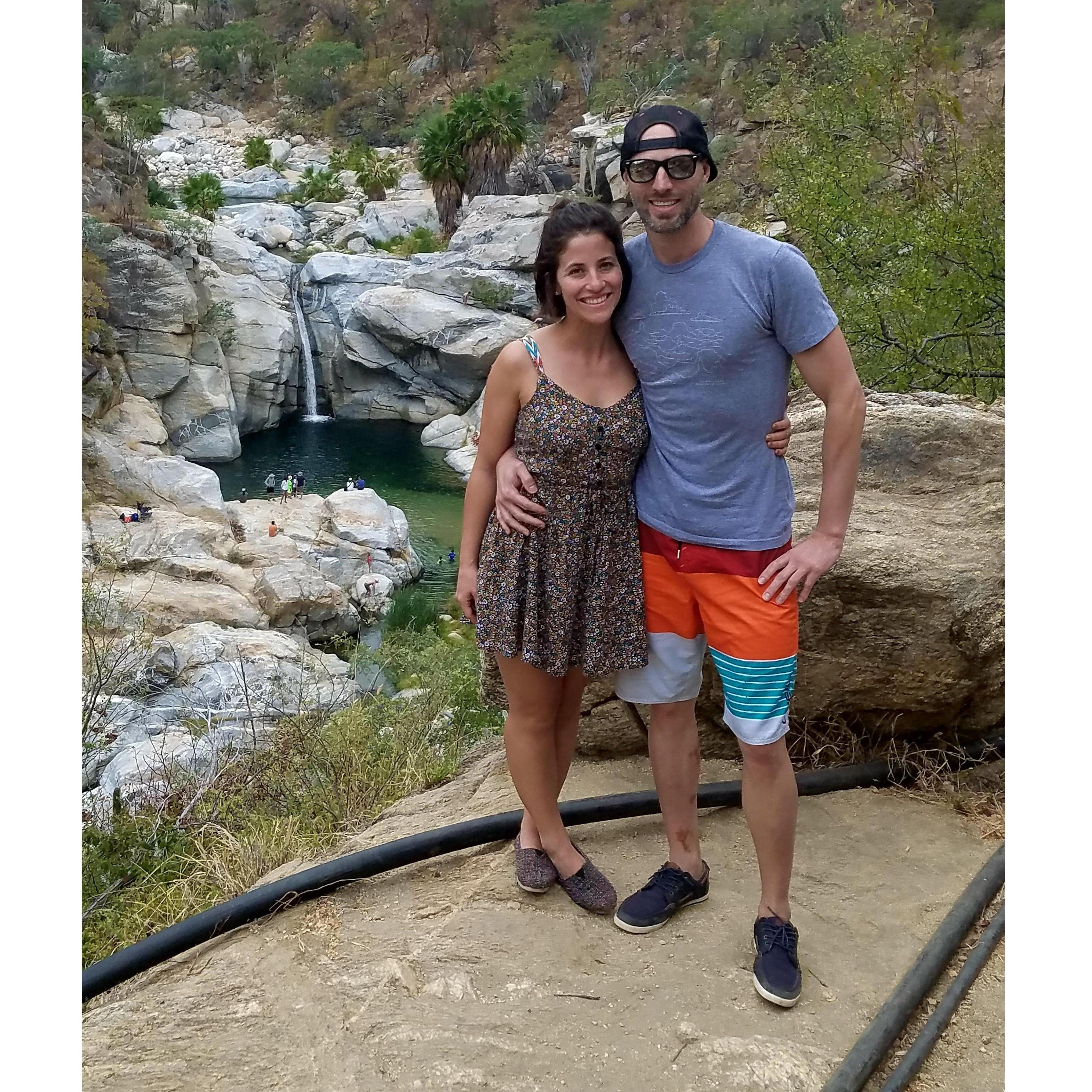 Hidden waterfall on the Baja Peninsula, Mexico in December 2016.