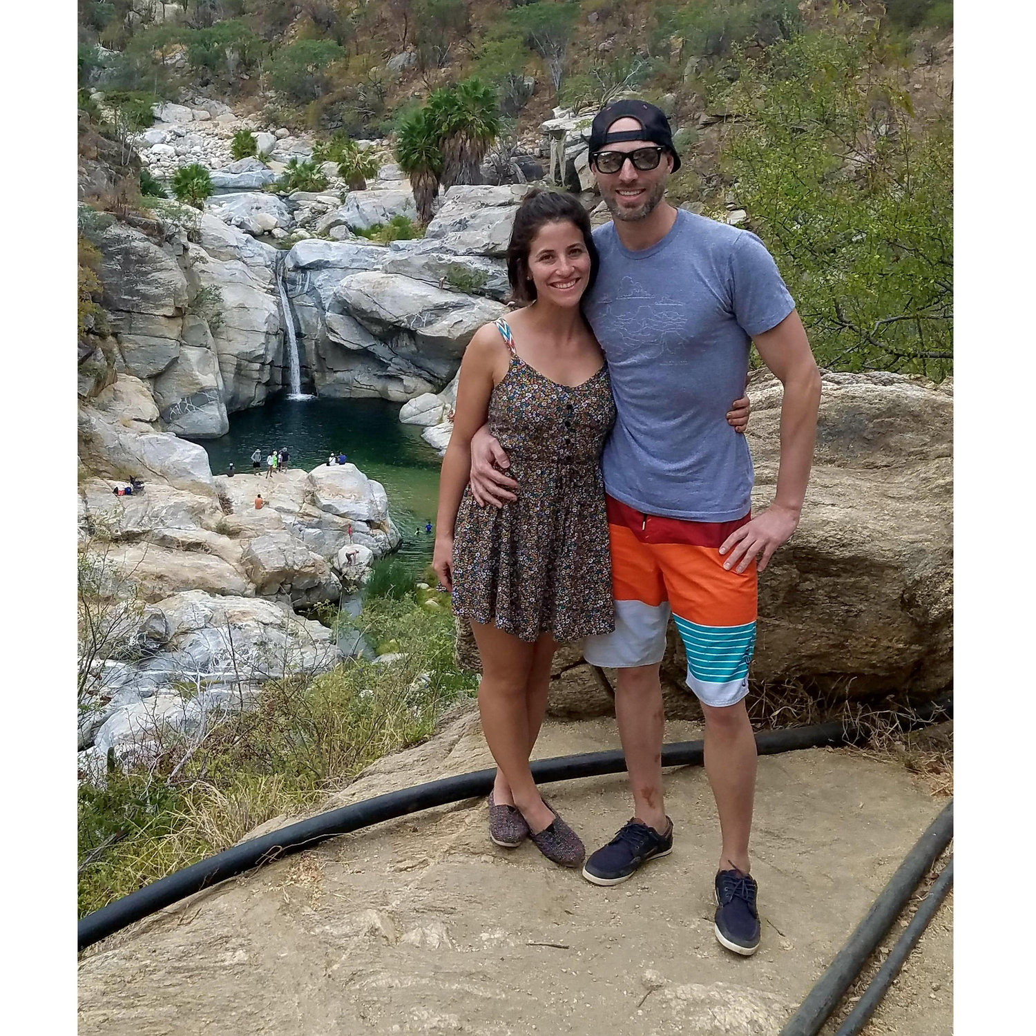 Hidden waterfall on the Baja Peninsula, Mexico in December 2016.