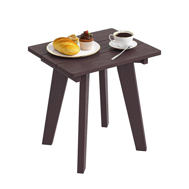 Homenjoy Outdoor Side Table, HDPE Weather Resistant Small Patio Table for Porch and Balcony, 200 LBS Capacity Heavy Duty Small Outdoor Table for Backyard and Pool, Easy Maintenance, Chocolate Brown