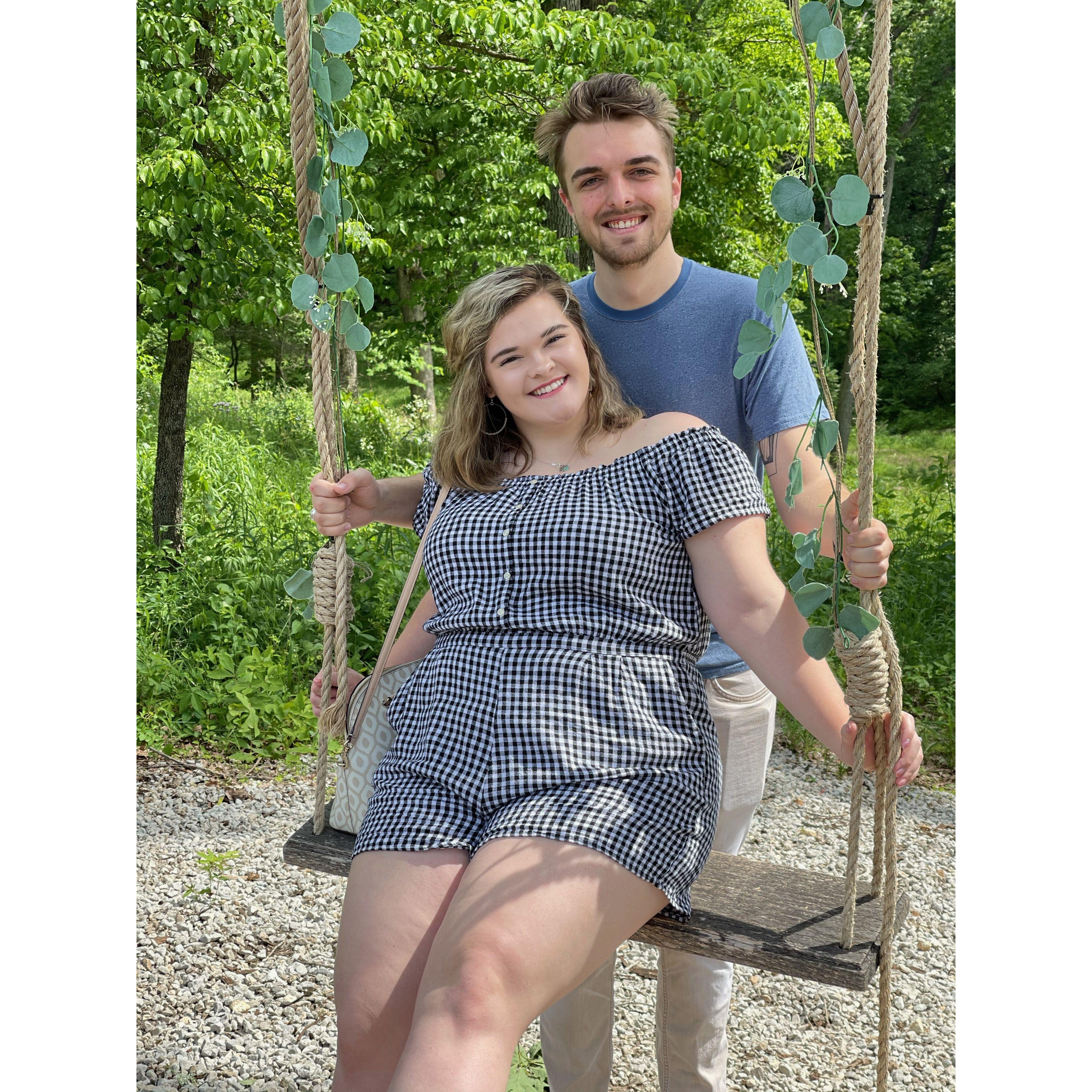 Us touring our wedding venue