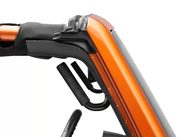 Rough Country Solid Steel Front and Rear Grab Handles; Black (07-18 Jeep Wrangler JK 4 Door)