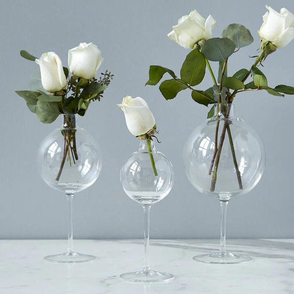 Clear Wine Glass Vase Medium