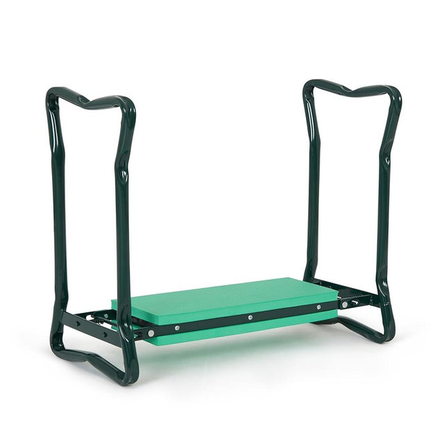 Backyard Expressions Garden Kneeler & Seat – 2-in-1 Garden Stool and Kneeler, Foldable Gardening Bench with Cushioned Pad for Weeding, Planting & Yard Work