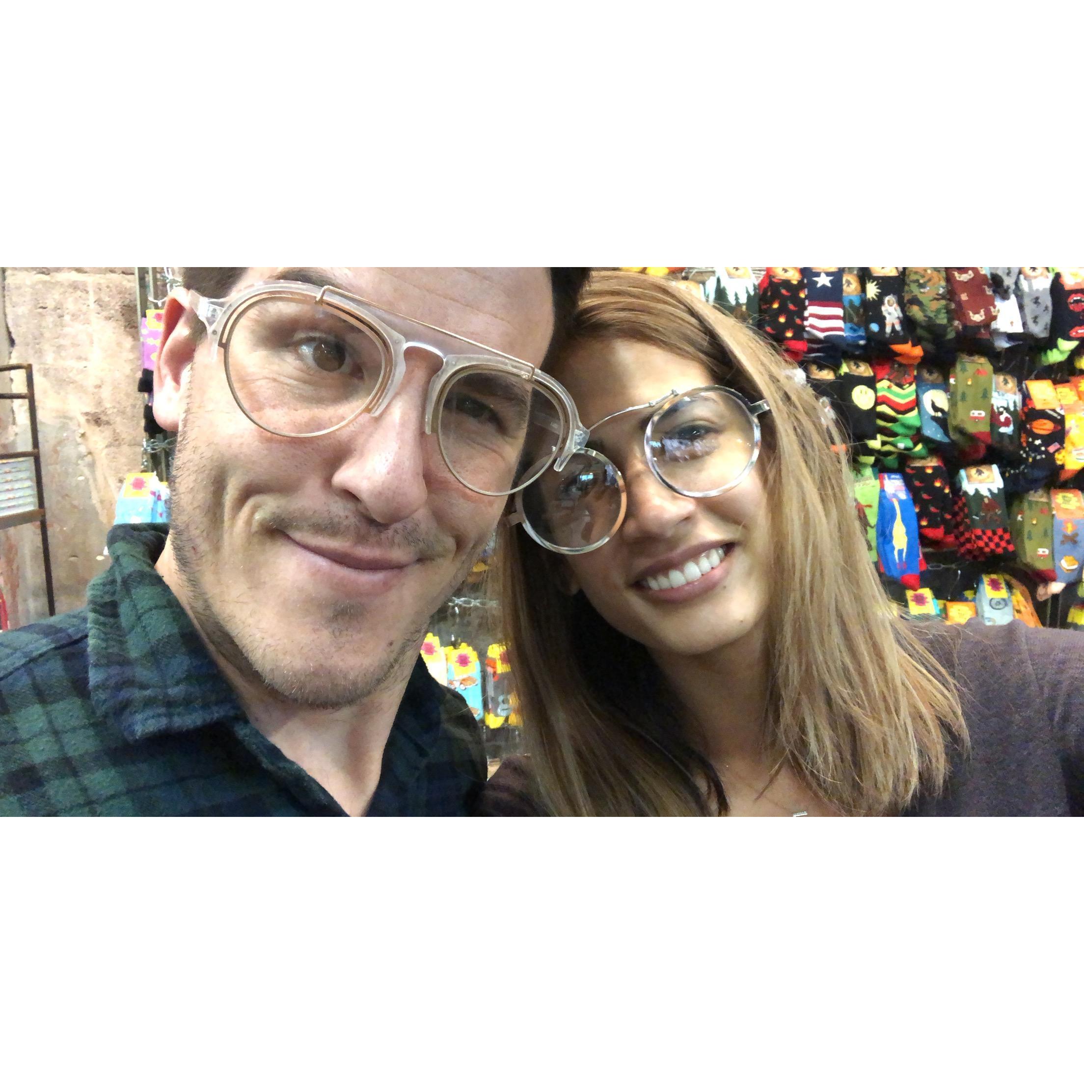 Having a fun silly day in Flagstaff gift shop during a weekend getaway