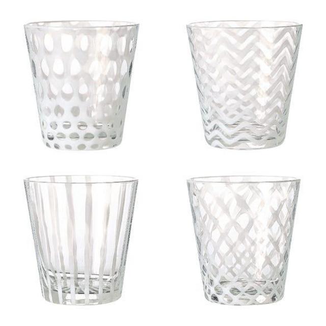 Set of Four Pulcinella Short Tumblers - White