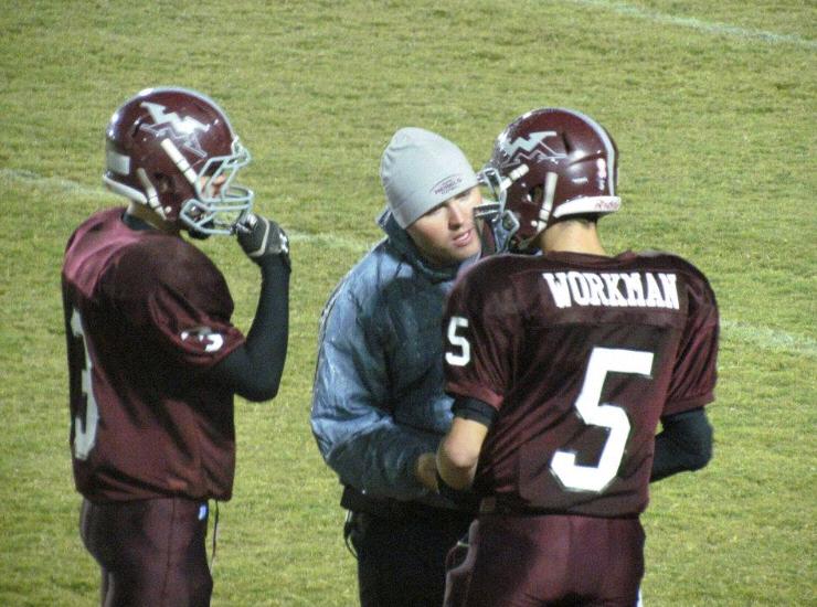 Coach Shaw at work on the field