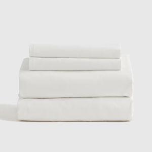 Organic Brushed Cotton Sheet Set in White