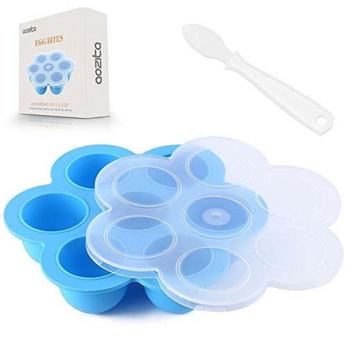 Aozita Silicone Egg Bites Molds for Instant Pot Accessories - Fits Instant Pot 5,6,8 qt Pressure Cooker, Reusable Storage Container and Freezer Tray with Lid, Sous Vide Egg Poacher