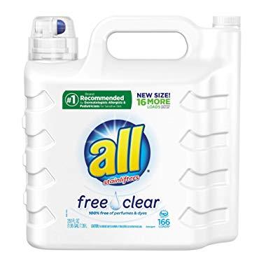 all Liquid Laundry Detergent, Free Clear for Sensitive Skin, (Free Clear, 237 Fluid Ounces)