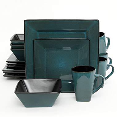 Gibson Elite Kiesling 16 Piece Dinnerware Set, Turquoise
