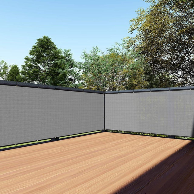 TANG 3' x 25' Balcony Privacy Screen Fence for Apartment Deck Railing, 200GSM Heavy Duty Block Outdoor Privacy Fencing Cover for Patio Porch Backyard Screens, Gray