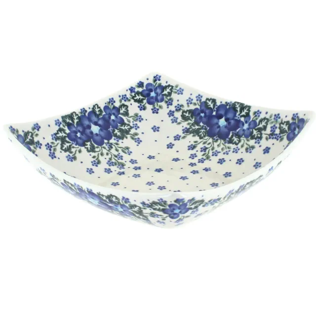 Blue Rose Polish Pottery Melanie Square Serving Dish