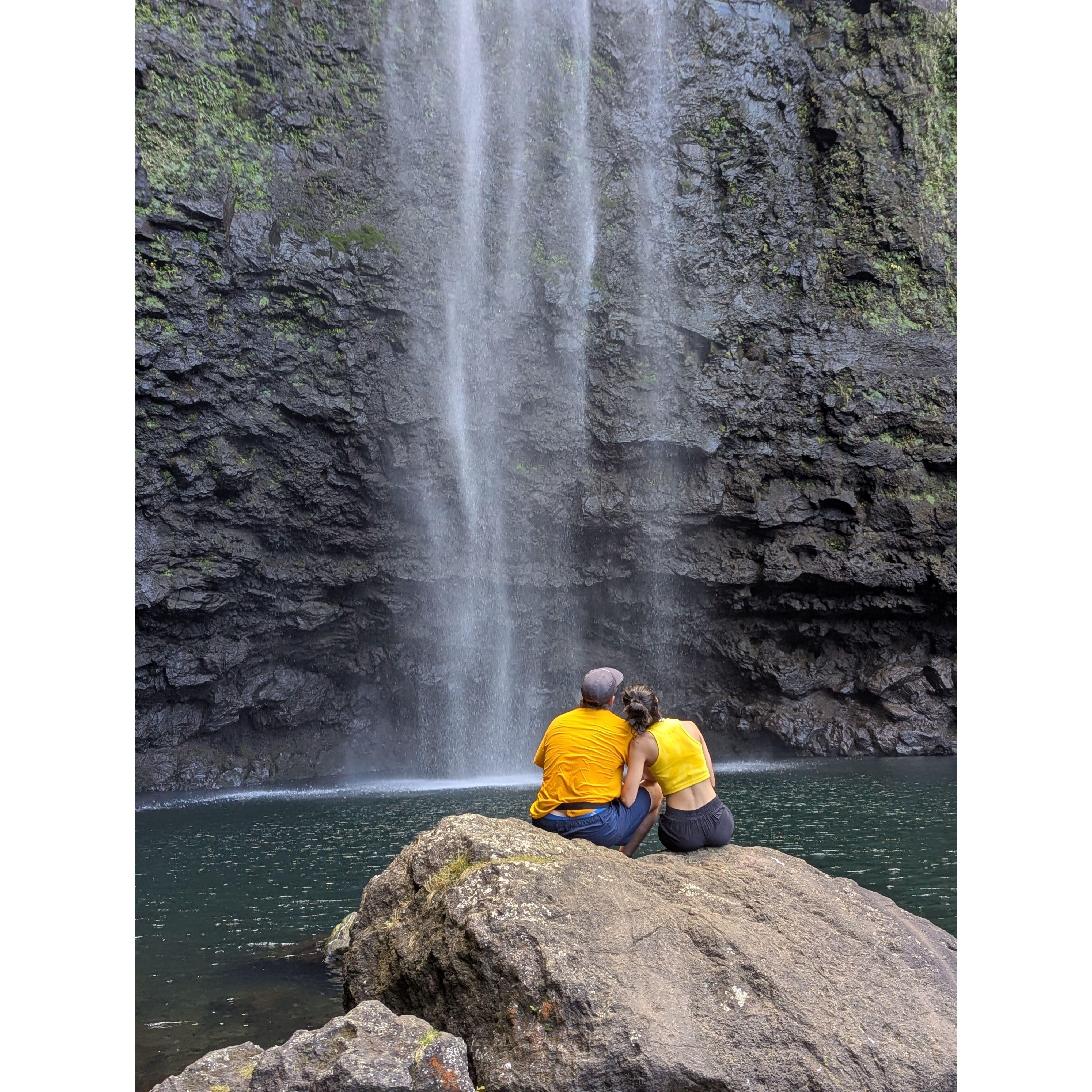 Moments before Austin proposed to Sophie in Kauai.