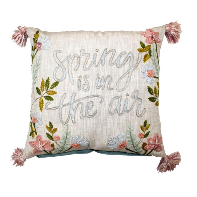 "Spring is in the Air" Square Throw Pillow