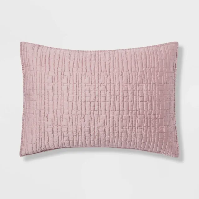 Standard TENCEL® Quilt Sham Blush - Threshold™: Cooling, Woven Lyocell, OEKO-TEX Certified, No Flange