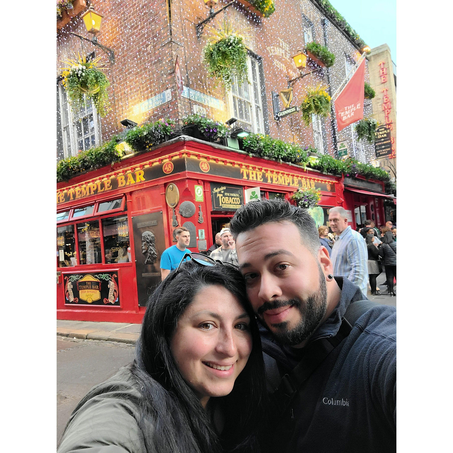 Our Europe Oliventure in Dublin Ireland 2023 in front of the Famous Temple Bar