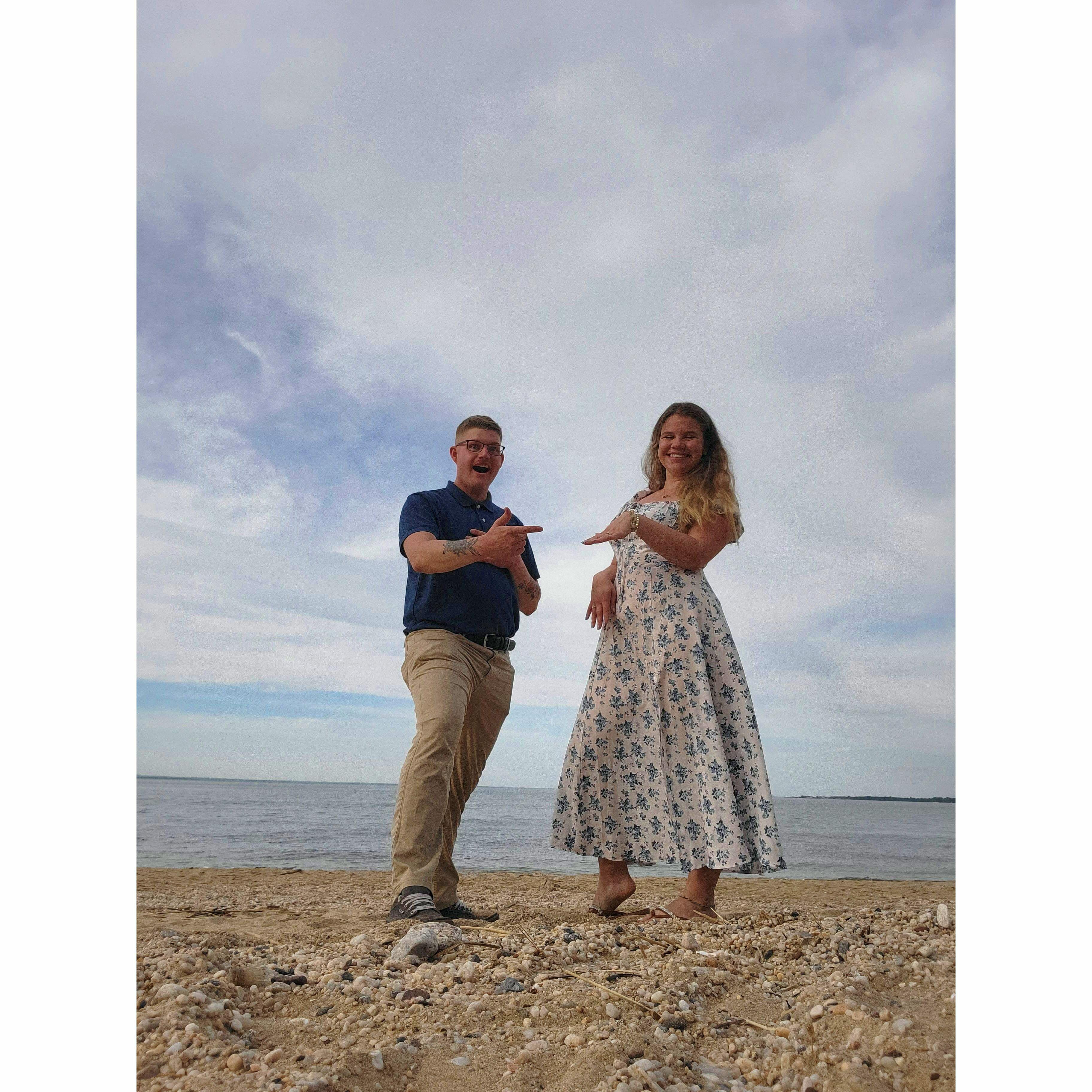 The day we got engaged at the Sands Point Preserve