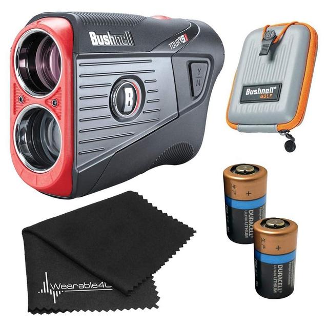 Bushnell Tour V5 / Tour V5 Shift Laser Golf Rangefinder with Included Carrying Case, Carabiner and Wearable4U Bundle