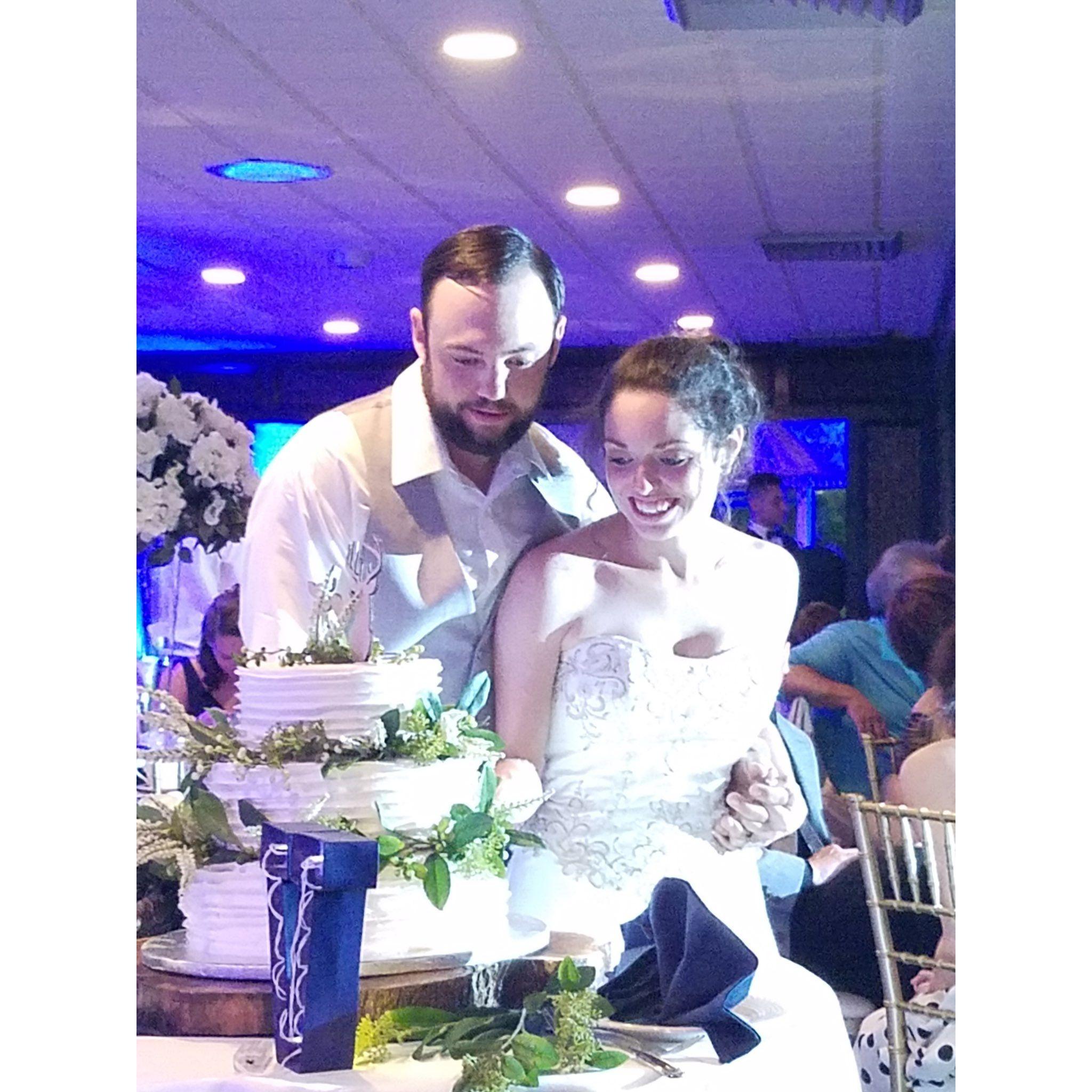 Cutting the wedding cake