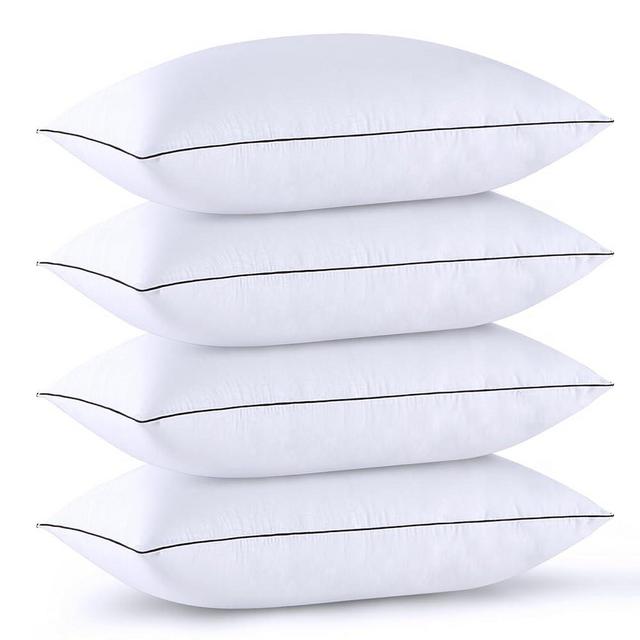 HUXMEYSON King Size Pillows Set of 4, Cooling and Down Alternative Bed Pillows Set of 4, Supportive Luxury Hotel Pillows for Sleeping，King Pillows Set of 4 for Side and Back Sleepers