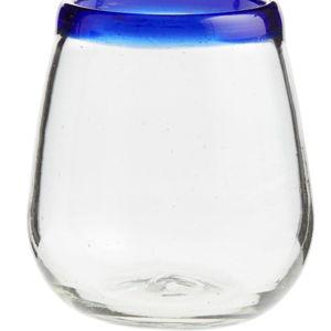 Rocco Blue Handcrafted Stemless Wine Glass - World Market