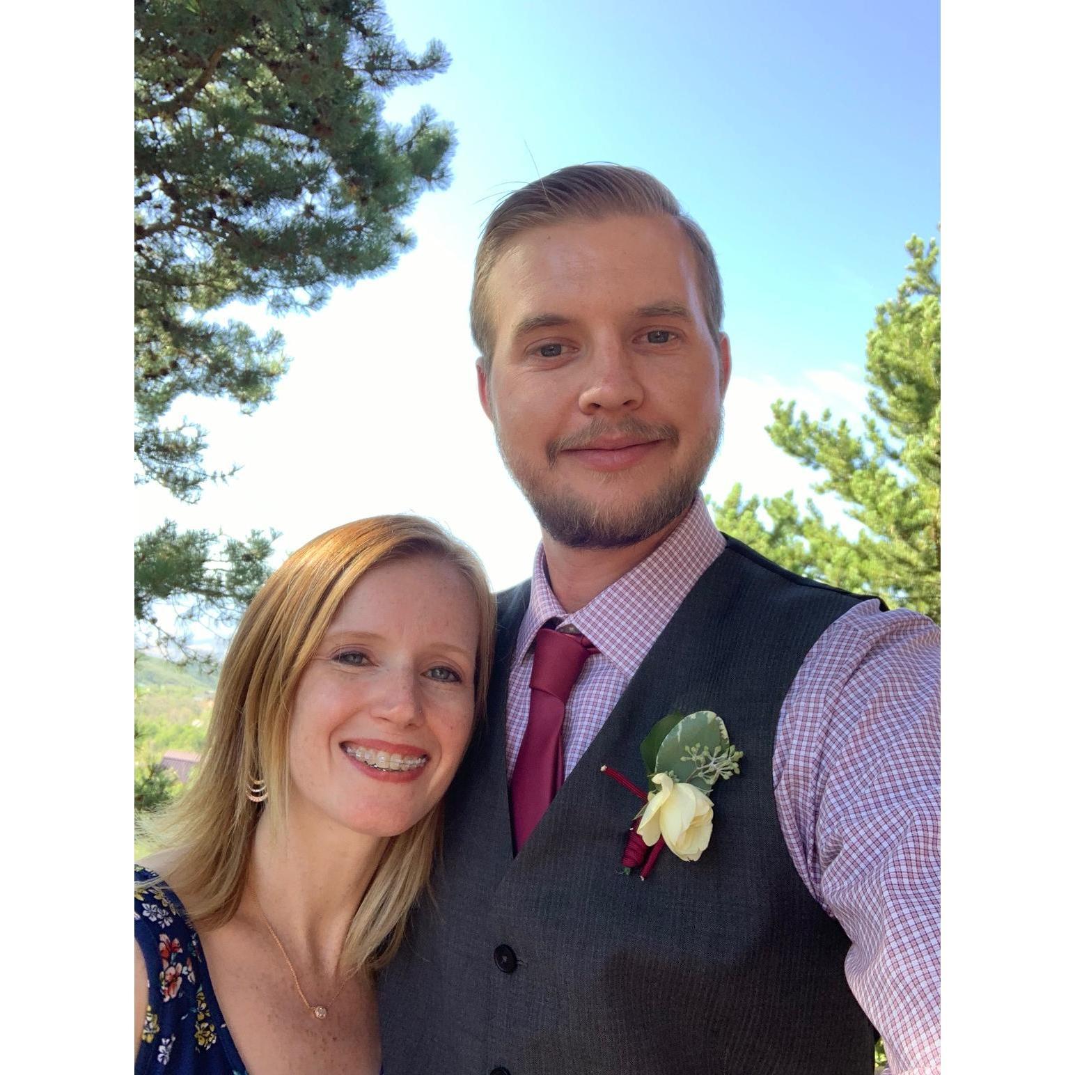 At Tim's friends' wedding. Now it's our turn!
