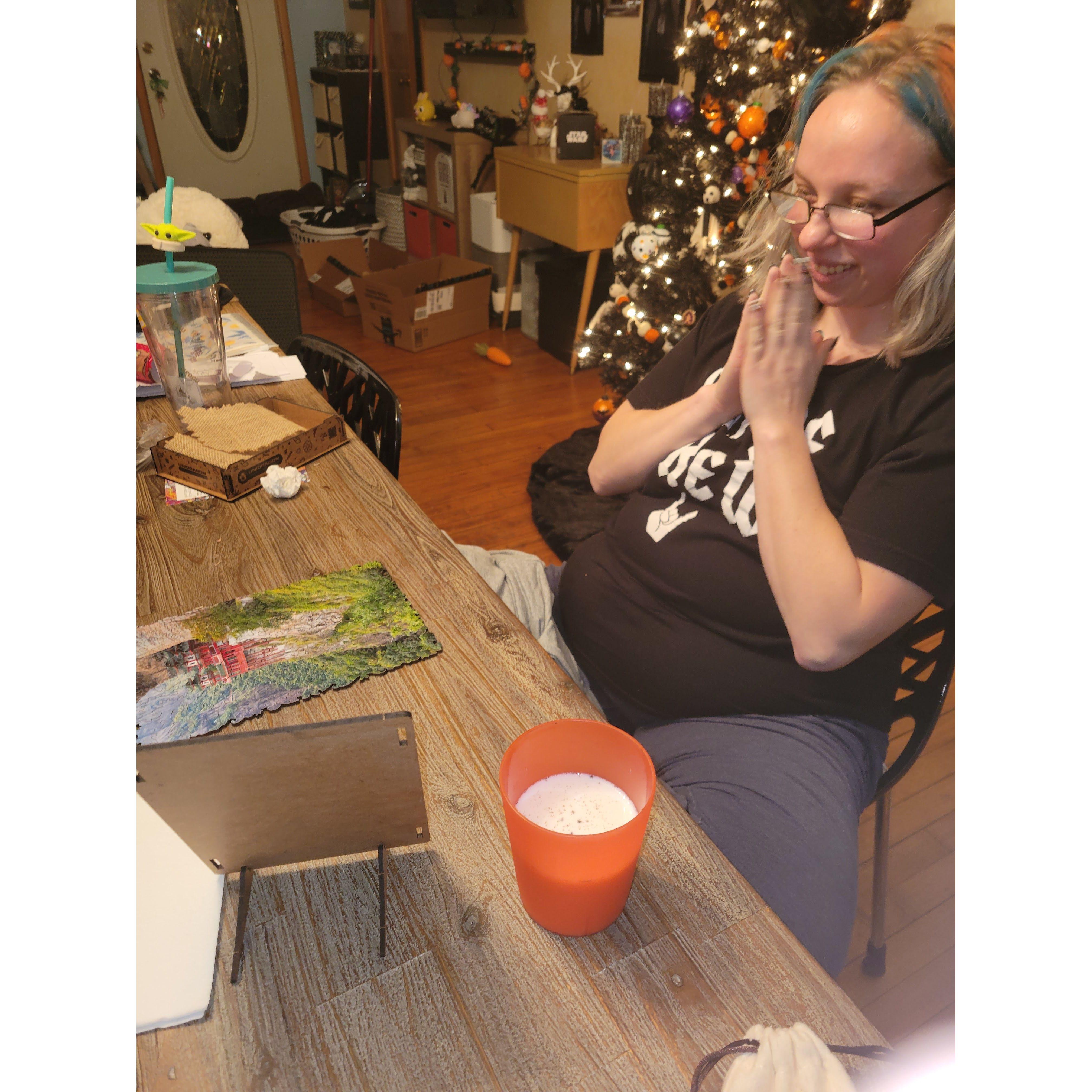 My dorky's favorite hobby, puzzles.