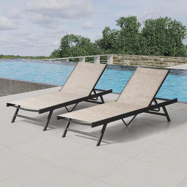 Rocha 75.6” Reclining Chaise Lounge Set (Set of 2)