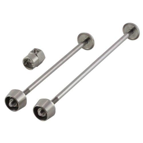 Pitlock FW+RW Bicycle Locking Skewers - 2 Pack - Set 03 (Silver) by PITLOCK