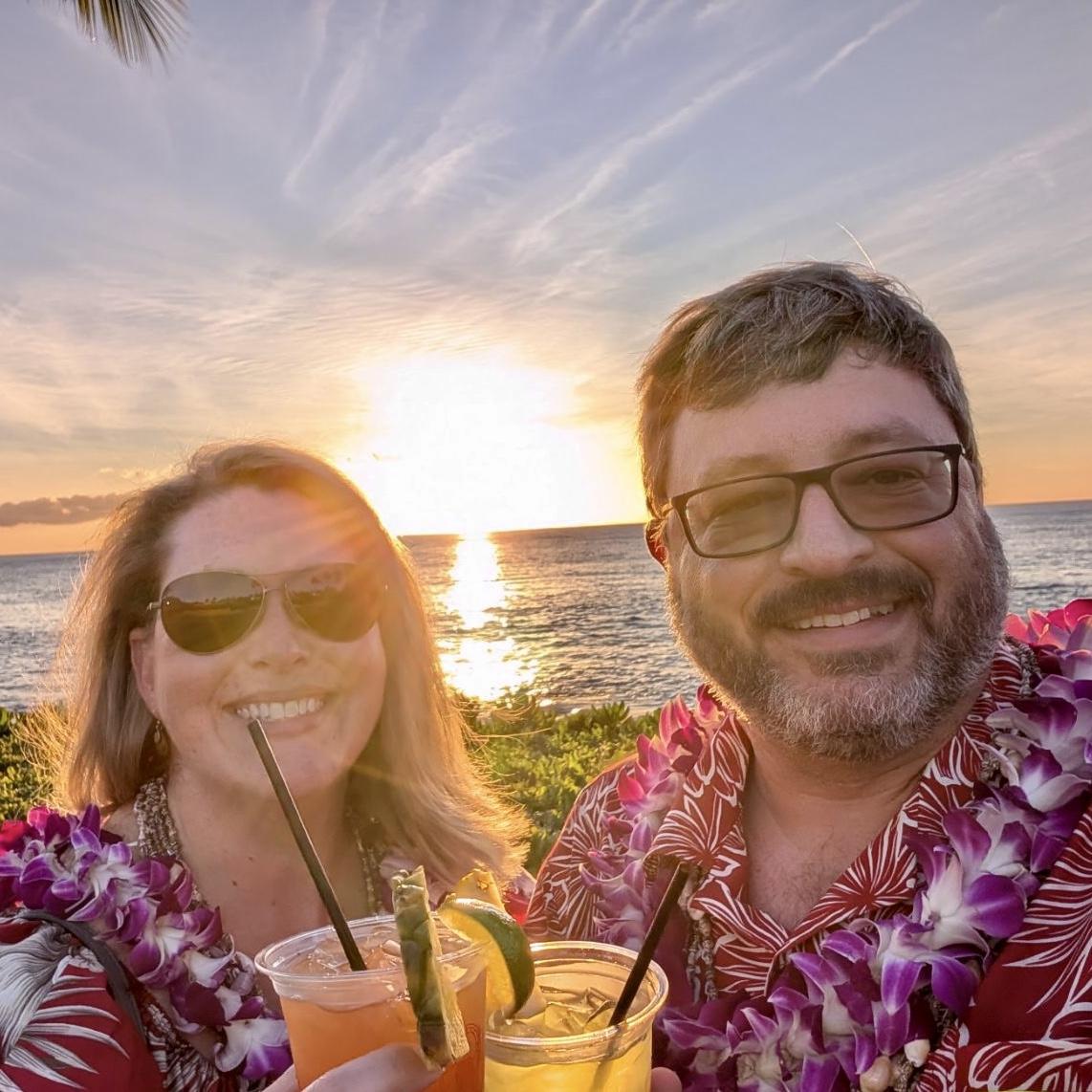 We got lei’d at Adam’s first luau!