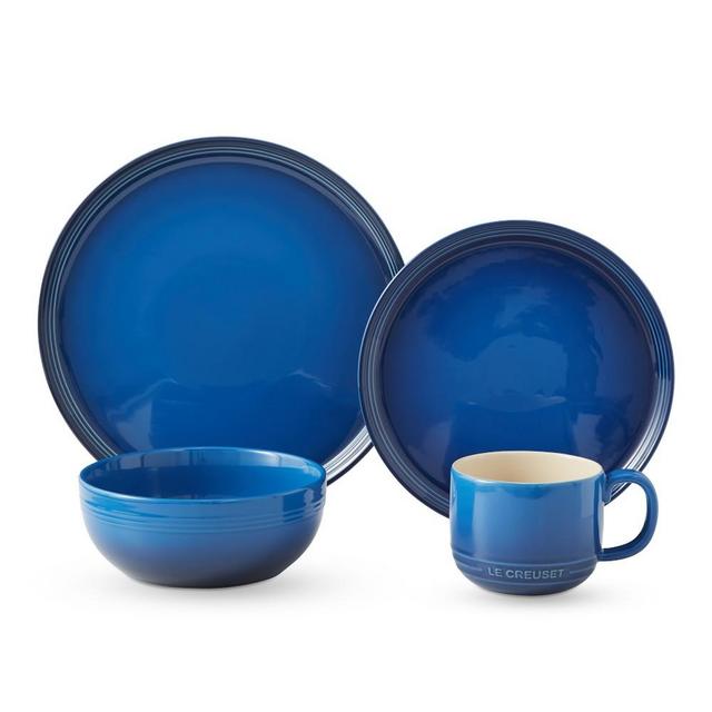 Le Creuset Coupe 16-Piece Dinnerware Set with Cereal Bowl, Lapis
