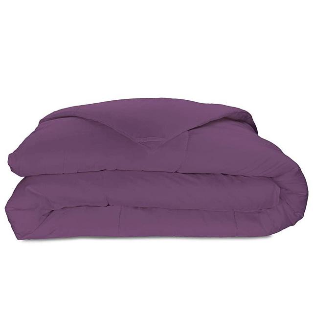 Cosy House Collection Luxury Bamboo Down Alternative Comforter - Hypoallergenic - Plush Microfiber Fill - Machine Washable Duvet Insert - Purple - Full/Queen