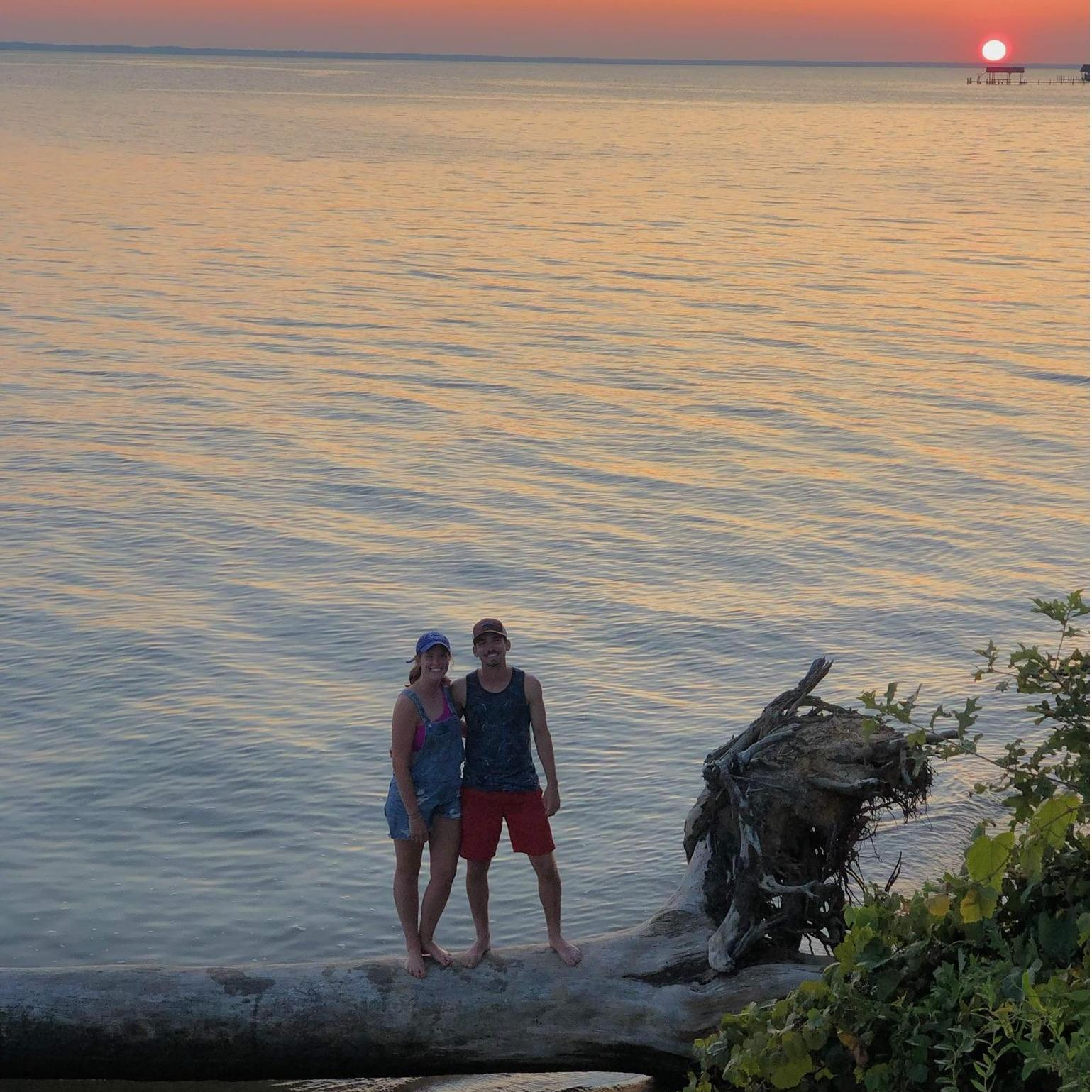 This is our picture on our first "date". We spent a day together on buckroe beach talking about Jesus and learning more about one another.