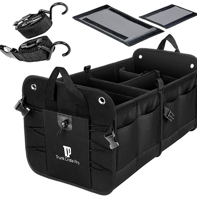 Trunkcratepro Collapsible Portable Multi Compartments Trunk Organizer, Black